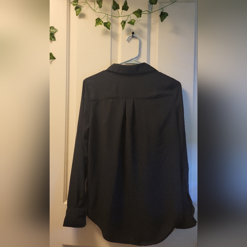 Black Button Up w/a Spaghetti Strap Black Top - Picture 3 of 8